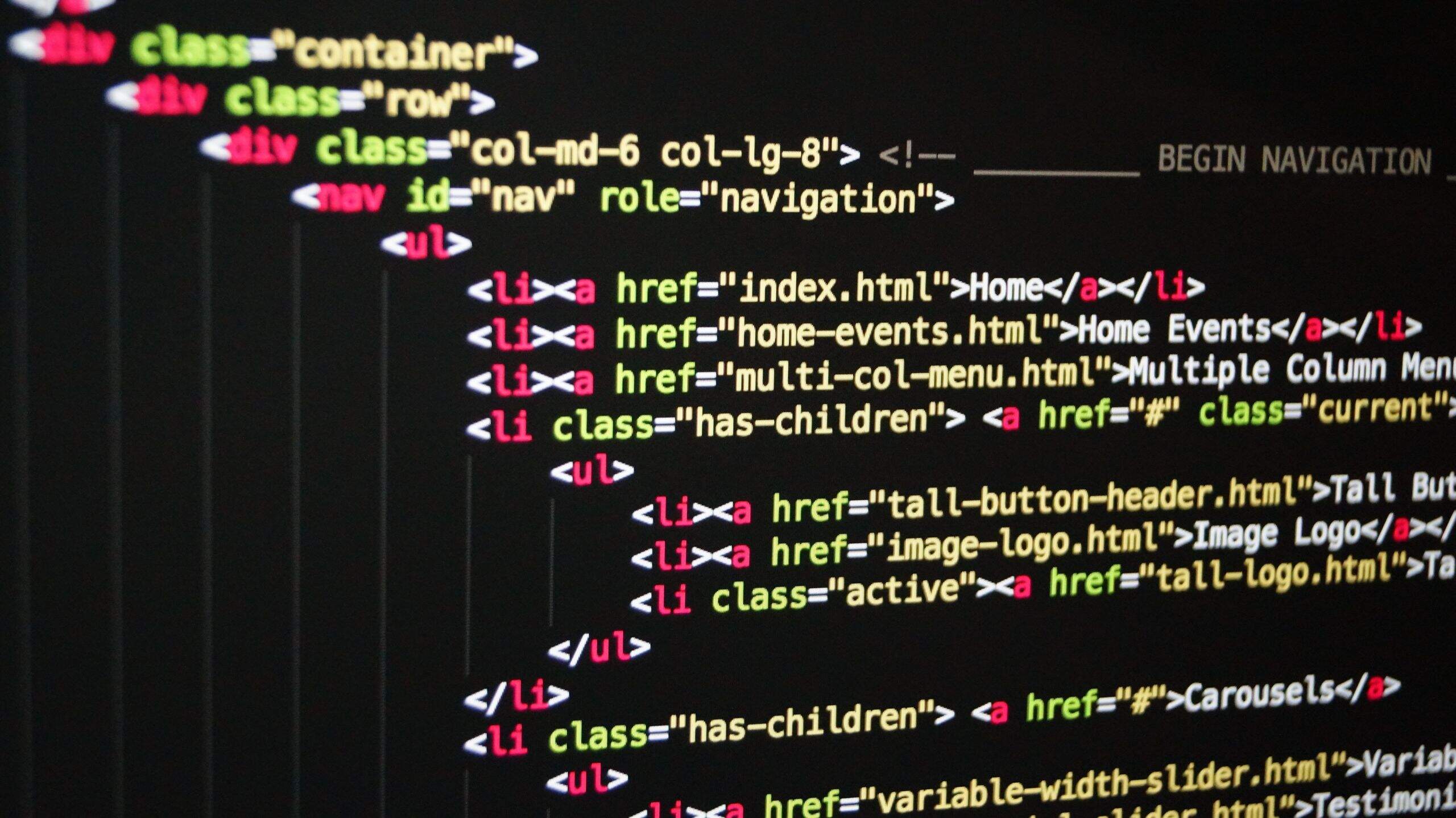 HTML website code